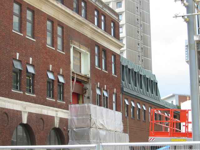 Demolished footbridge